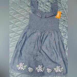 Gymboree Gray and White Smocked Halter Sundress